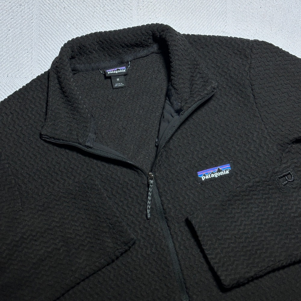 Patagonia R1 Air Zip-Neck Fleece Womens Medium Zigzag Jacquard Textured Black